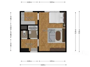 Prodej bytu 1+kk, Praha - Troja, Krynická, 28 m2
