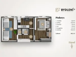 Prodej bytu 2+1, Teplice, Sokolovská cesta, 52 m2