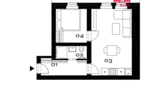 Prodej bytu 2+kk, Praha - Smíchov, Grafická, 36 m2