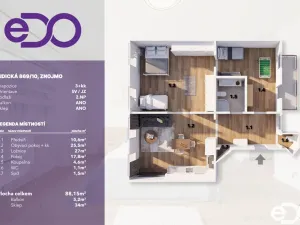 Prodej bytu 3+kk, Znojmo, Lidická, 88 m2