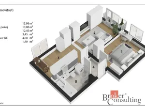 Pronájem bytu 2+1, Chvaletice, Smetanova, 52 m2