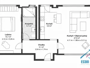 Prodej bytu 2+kk, Praha - Vršovice, Vladivostocká, 53 m2