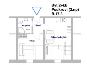 Pronájem bytu 2+kk, Neratovice - Byškovice, Pražská, 41 m2