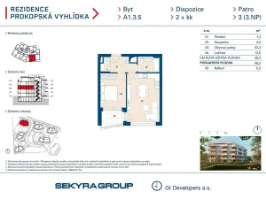 Prodej bytu 2+kk, Praha - Jinonice, Radlická, 46 m2