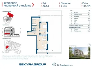 Prodej bytu 3+kk, Praha - Jinonice, Radlická, 77 m2
