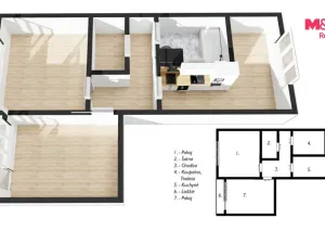 Prodej bytu 2+1, Jílové - Kamenná, Školní, 59 m2