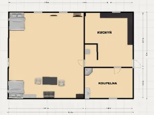Pronájem bytu 1+kk, Městečko, 70 m2