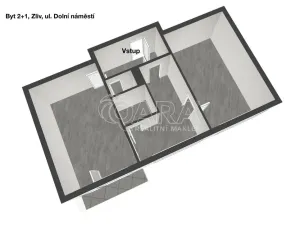 Prodej bytu 2+1, Zliv, Dolní náměstí, 61 m2