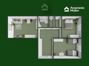 Pronájem bytu 3+kk, Plzeň - Východní Předměstí, Částkova, 54 m2
