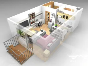 Pronájem bytu 1+kk, Praha - Černý Most, Truhlářova, 33 m2