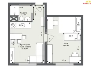 Prodej bytu 2+kk, Praha - Hostivař, Gercenova, 35 m2