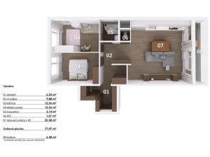 Pronájem bytu 3+kk, Praha - Chodov, Čenětická, 77 m2