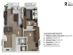 Prodej bytu 2+kk, Praha - Řepy, Žufanova, 42 m2