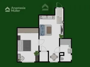 Pronájem bytu 2+kk, Plzeň, Guldenerova, 43 m2