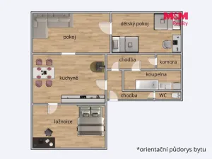 Prodej bytu 3+1, Volary, Náměstí, 96 m2
