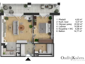 Pronájem bytu 2+kk, Praha - Dejvice, Heinemannova, 66 m2