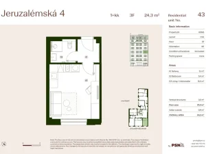 Prodej bytu 1+kk, Praha, Jeruzalémská, 23 m2
