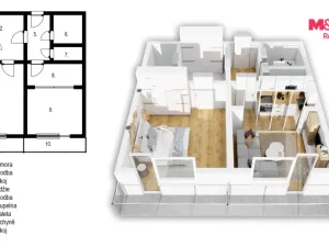 Prodej bytu 2+kk, Praha, Štúrova, 49 m2