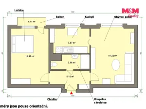 Prodej bytu 2+1, Kynšperk nad Ohří, náměstí SNP, 51 m2
