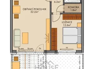 Prodej bytu 2+kk, Praha - Ruzyně, Stočesova, 60 m2