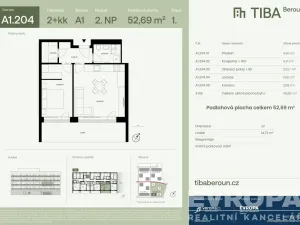 Prodej bytu 2+kk, Beroun, 53 m2