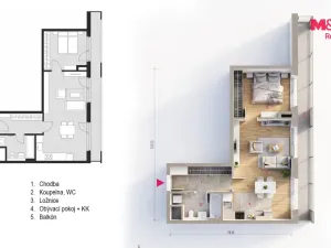 Prodej bytu 2+kk, Praha, Smržových, 56 m2