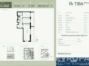 Prodej bytu 3+kk, Beroun, 88 m2