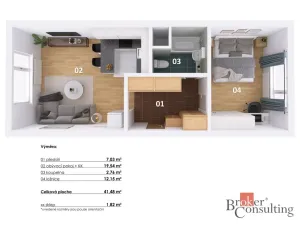 Prodej bytu 2+kk, Liberec - Liberec XXV-Vesec, Holubova, 44 m2