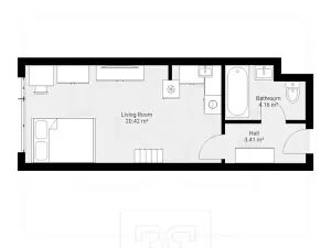 Pronájem bytu 1+kk, Praha - Michle, Jemnická, 30 m2