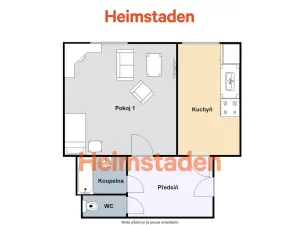 Pronájem bytu 1+1, Ostrava - Poruba, Alšova, 39 m2