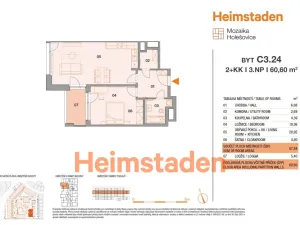 Pronájem bytu 2+kk, Praha - Holešovice, Vrbenského, 61 m2