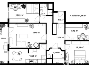 Prodej bytu 4+1, Praha - Černý Most, Šromova, 95 m2