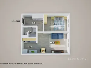 Prodej bytu 2+kk, Teplice, V závětří, 41 m2
