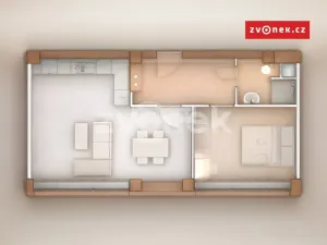 Pronájem bytu 2+kk, Zlín, Zarámí, 47 m2