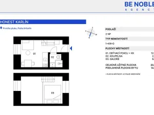 Prodej bytu 1+kk, Praha - Karlín, Prvního pluku, 21 m2