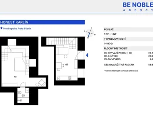 Prodej atypického bytu, Praha - Karlín, Prvního pluku, 50 m2
