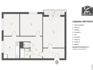 Pronájem bytu 3+1, Jablonec nad Nisou, Liberecká, 61 m2