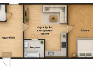 Pronájem bytu 2+kk, Hradec Králové, Bidlova, 59 m2