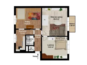Pronájem bytu 3+1, Nový Jičín, Gregorova, 62 m2
