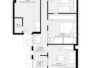 Pronájem rodinného domu, Drnholec, Lidická, 94 m2