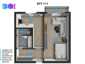 Prodej bytu 1+1, Karviná, Borovského, 43 m2