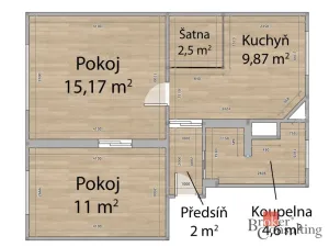 Prodej bytu 2+1, Tmaň, Sídliště, 49 m2