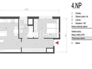 Pronájem bytu 2+kk, Praha - Vysočany, Smržových, 52 m2