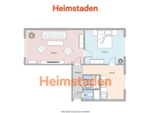 Pronájem bytu 2+1, Orlová - Poruba, Žofinská, 60 m2