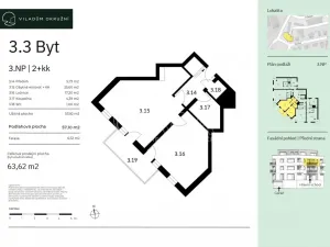 Prodej bytu 2+kk, Praha - Modřany, Okružní, 57 m2