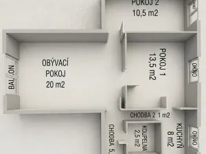 Prodej bytu 3+1, Hodonín, 64 m2