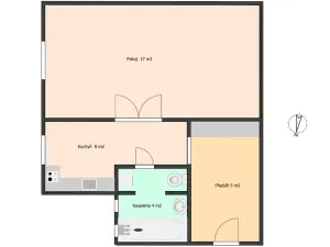 Pronájem bytu 1+1, Praha - Smíchov, Rozkošného, 34 m2