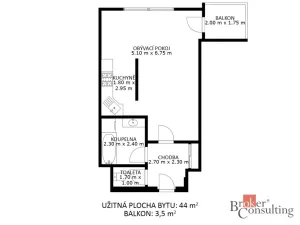 Prodej bytu 1+kk, Brno - Starý Lískovec, U Leskavy, 48 m2