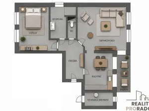Prodej bytu 2+1, Morkovice-Slížany - Morkovice, 63 m2