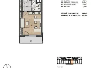 Pronájem bytu 1+kk, Plzeň, Studentská, 44 m2